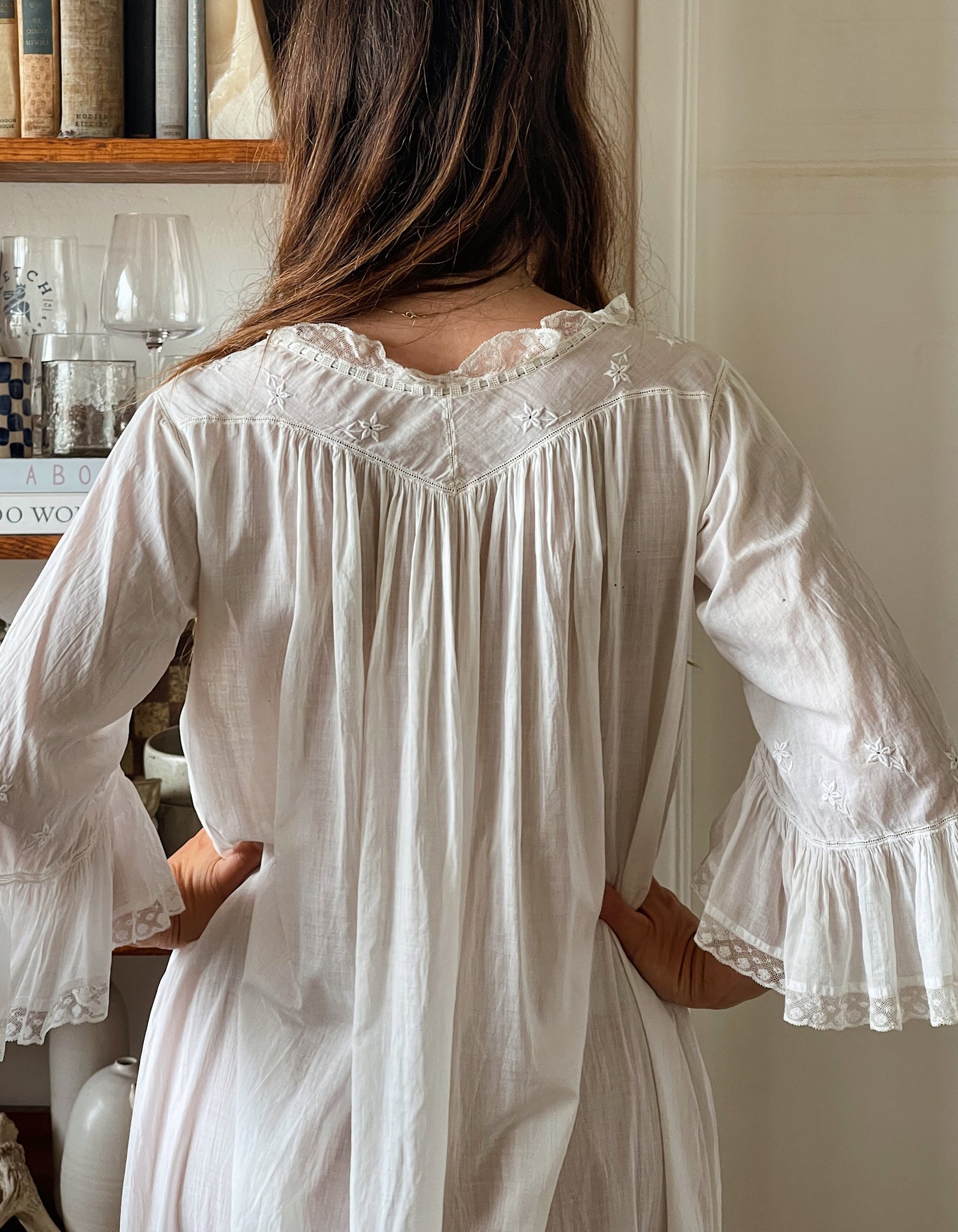 Antique French Embroidered Nightgown