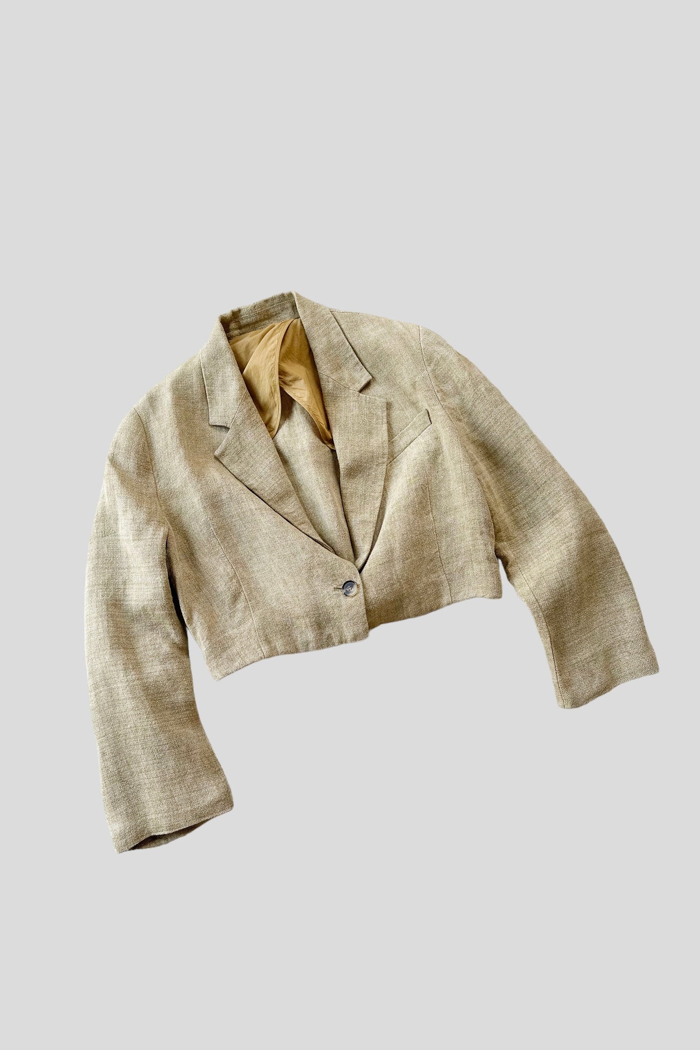 1980's oatmeal linen sculptural blazer