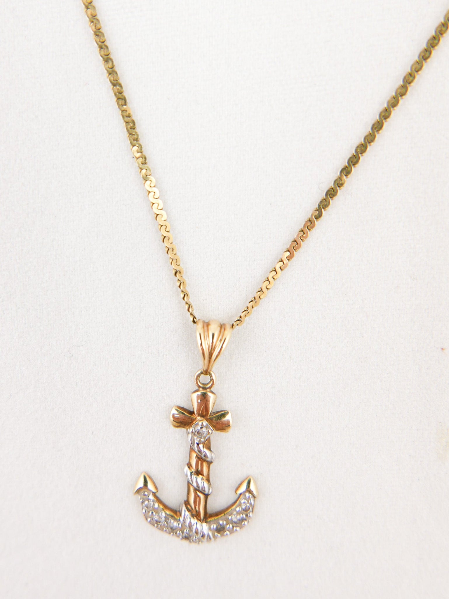 Diamonds & Anchor Necklace