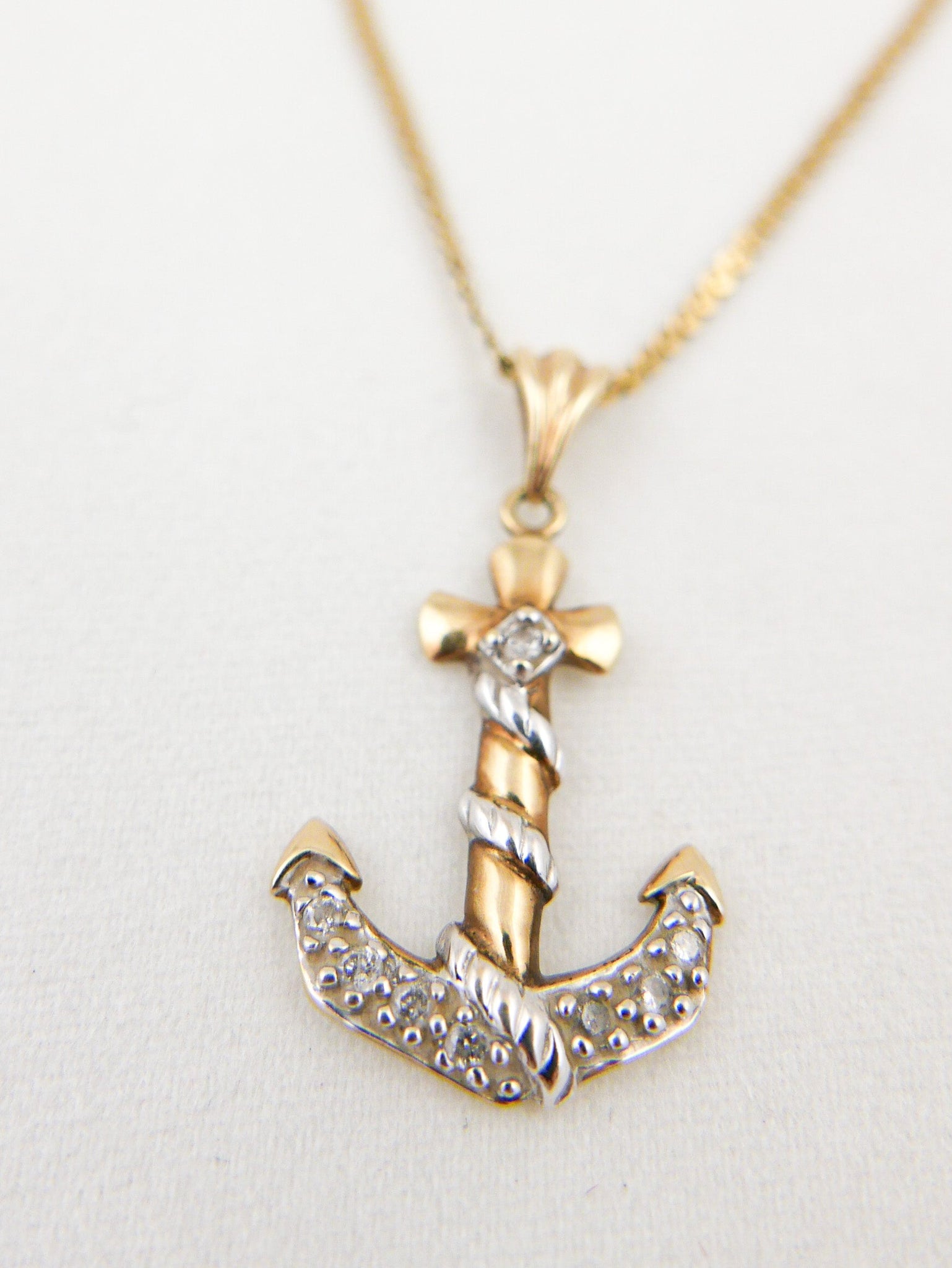 Diamonds & Anchor Necklace