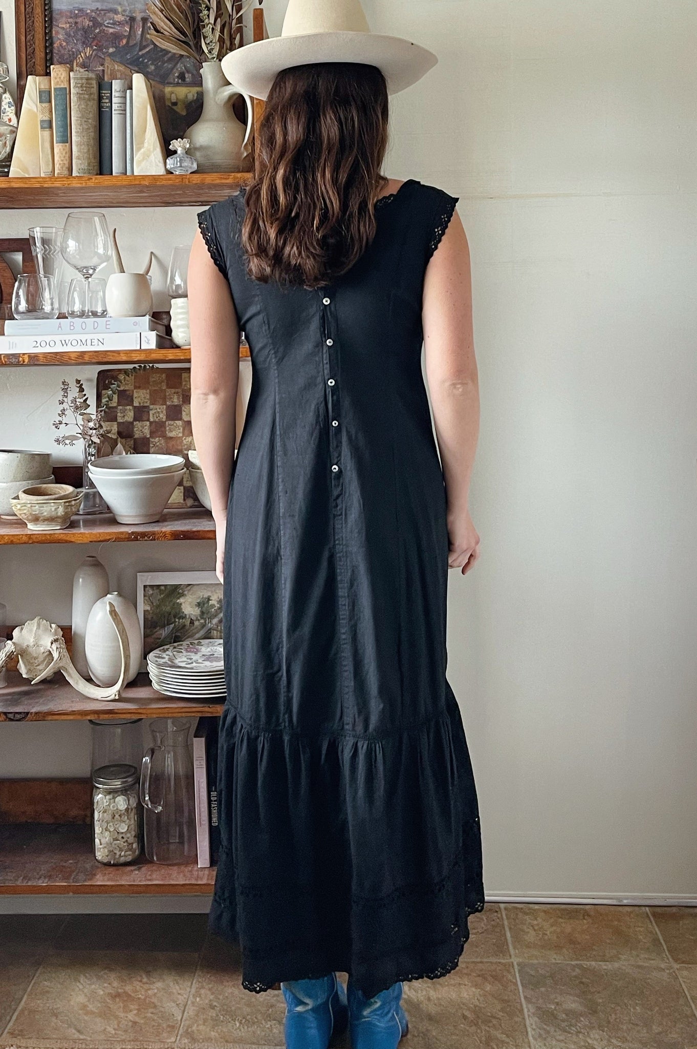 Overdyed Victorian Eyelet Cotton Slip