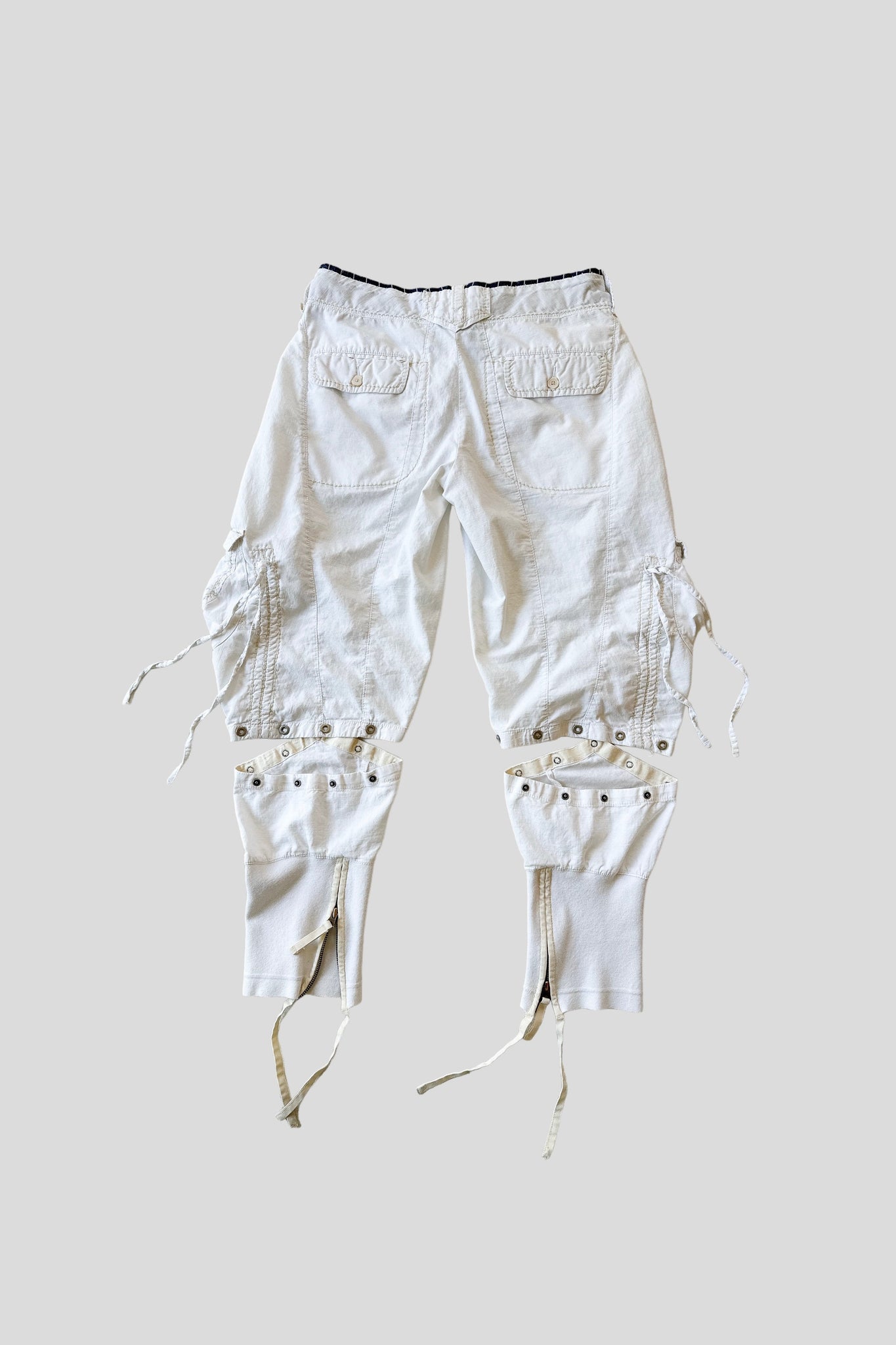 Y2K Marithé + François Girbaud ivory convertible cargo pants