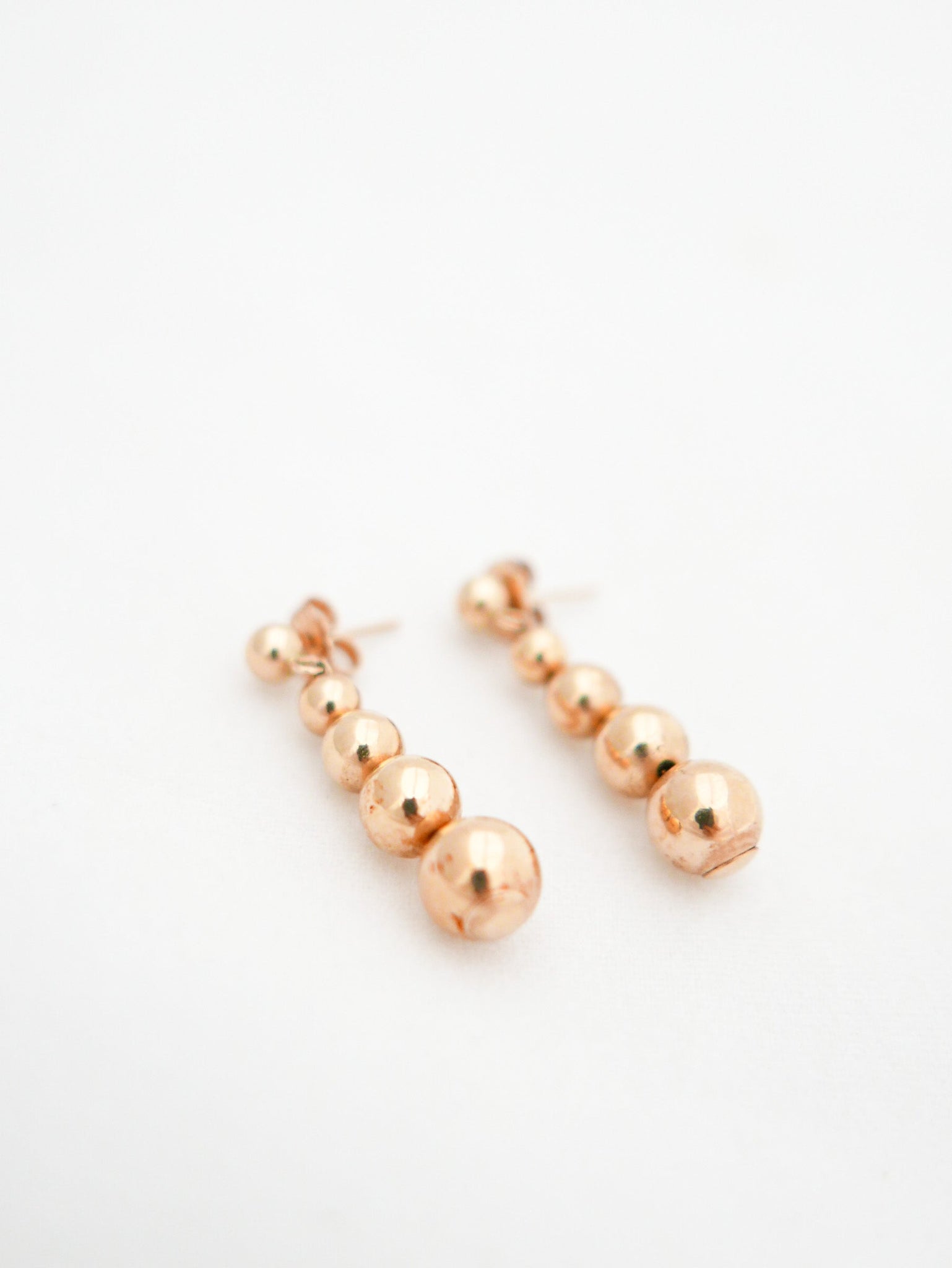 14k Gold Ball Drop Earrings