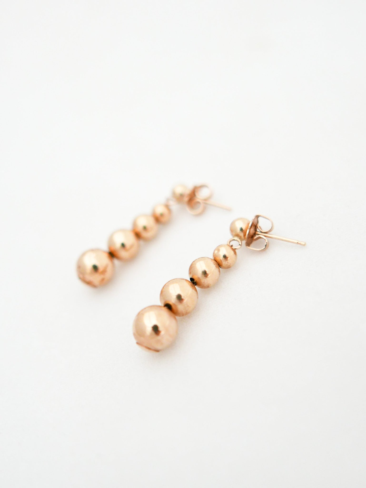 14k Gold Ball Drop Earrings