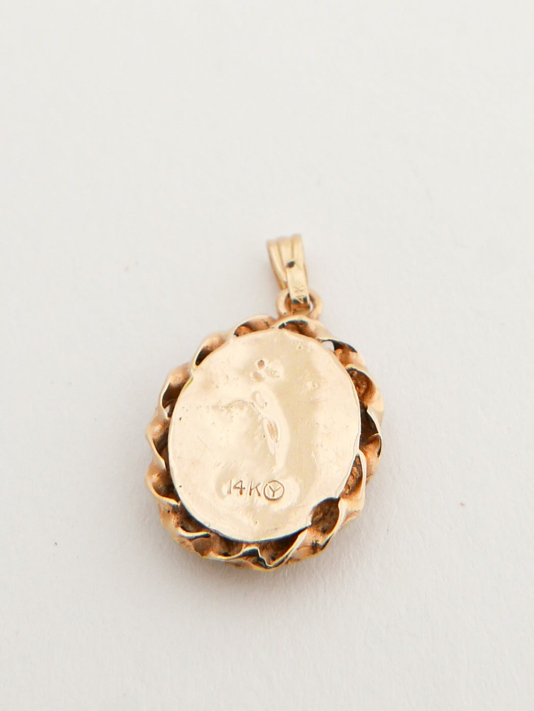 14K Hand Painted Lady Pendant