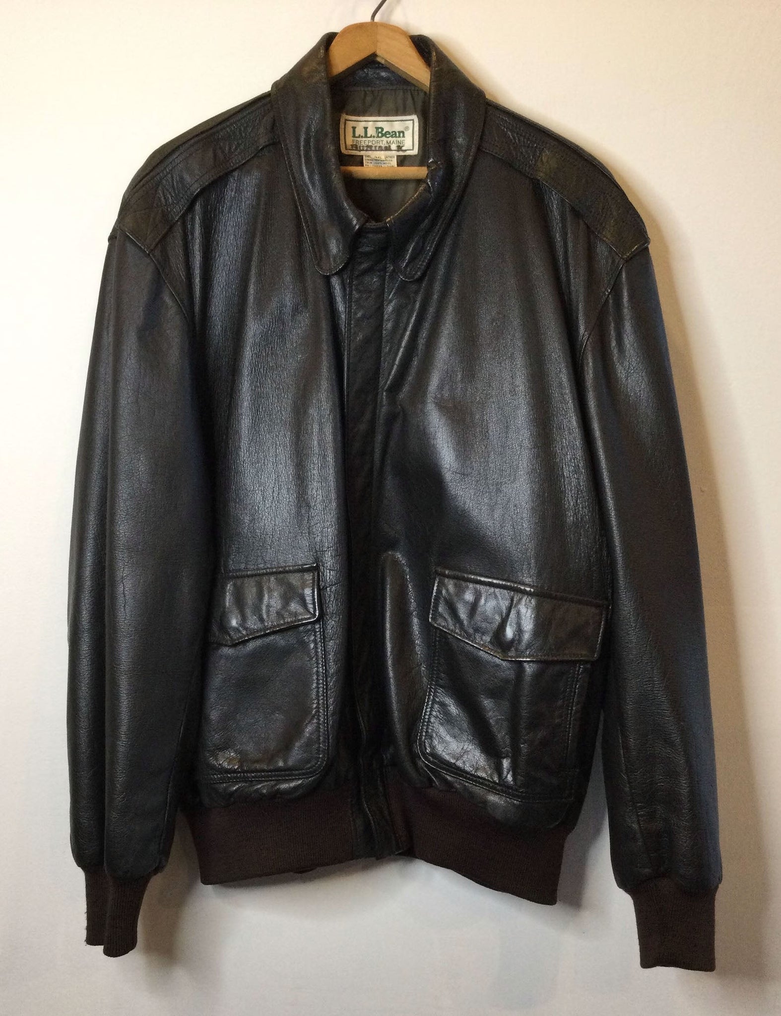 1980s  L.L. Bean Leather Bomber Jacket