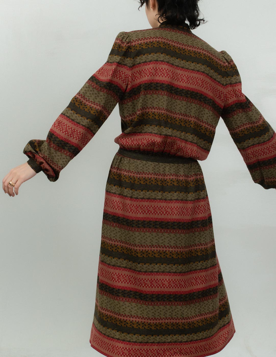 vintage patterned wool and silk dress