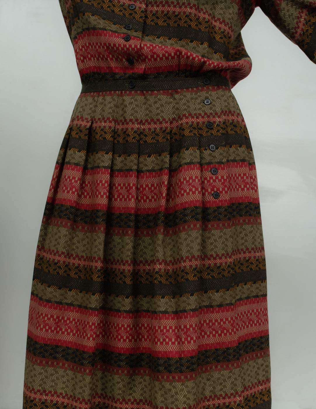 vintage patterned wool and silk dress