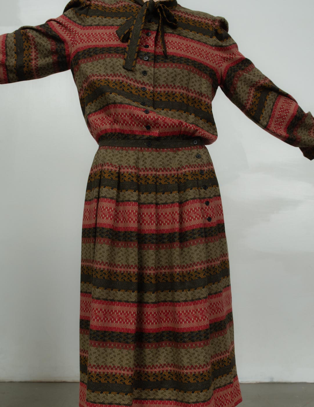 vintage patterned wool and silk dress