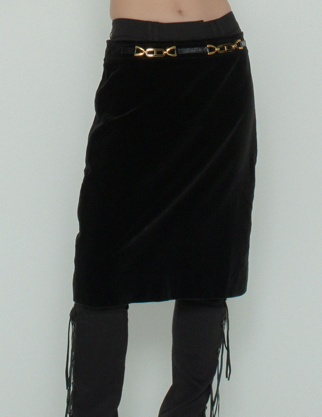 vintage black velvet skirt