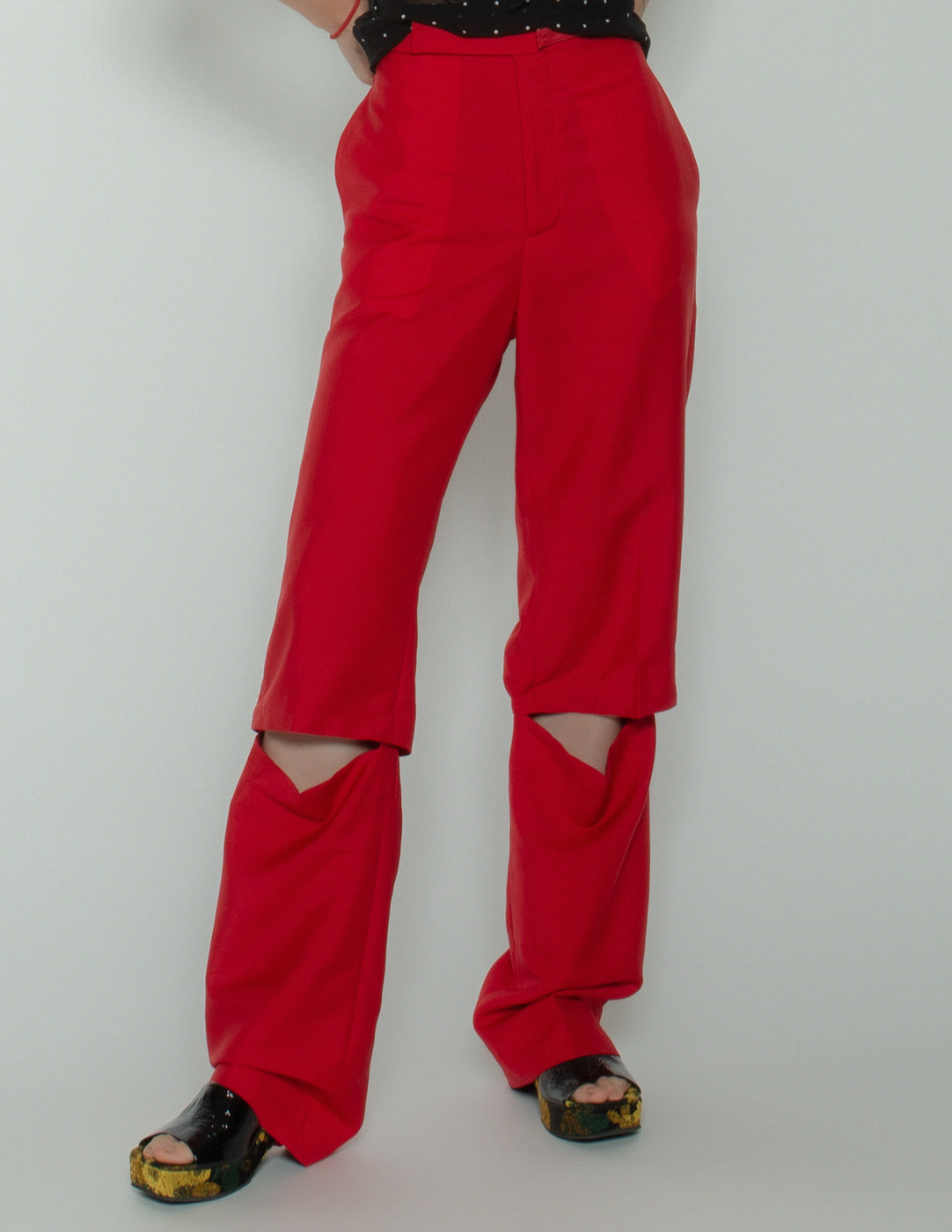 convertible wool trousers