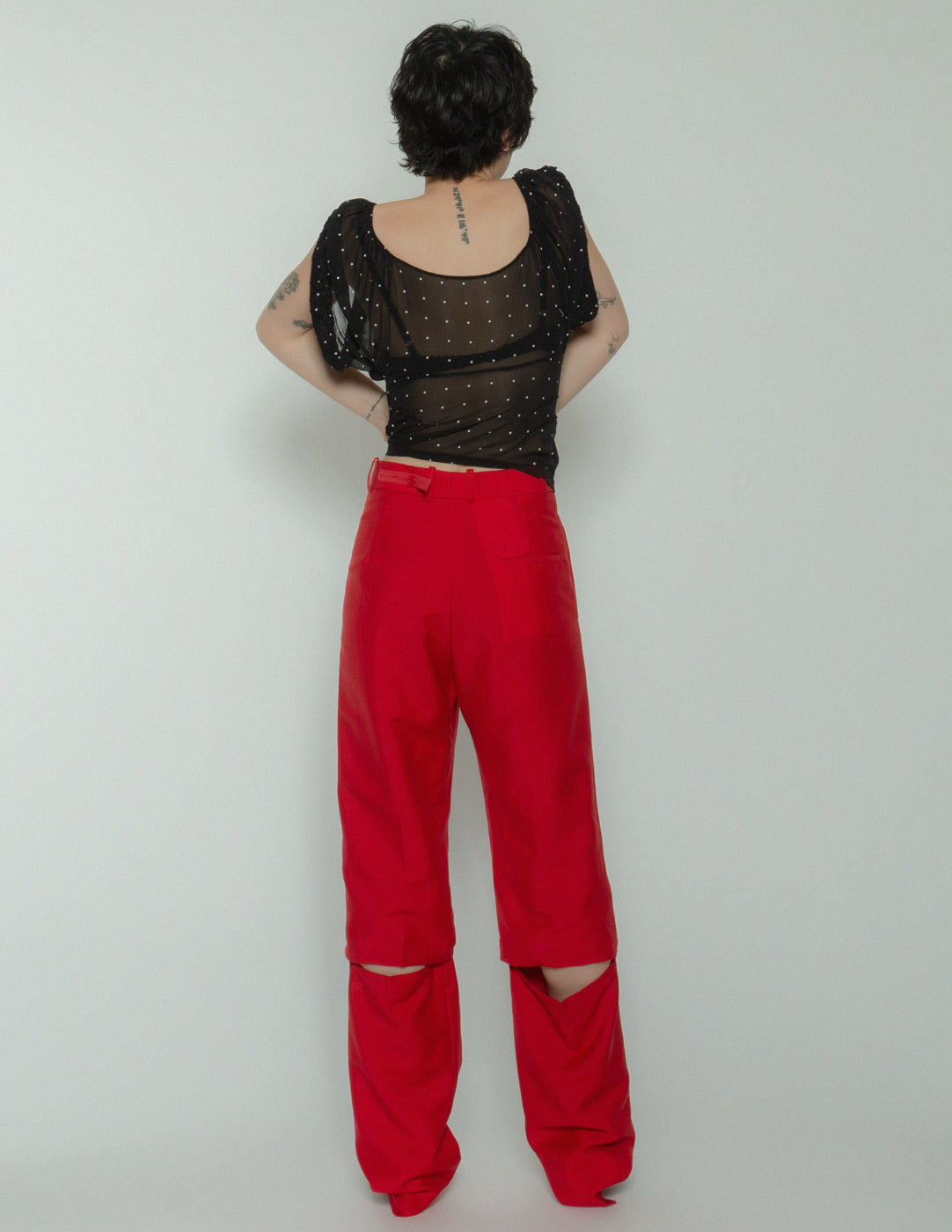 convertible wool trousers