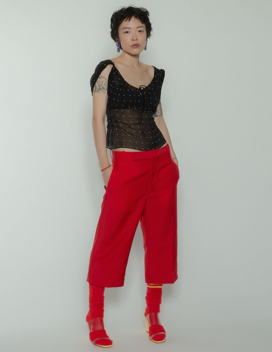 convertible wool trousers