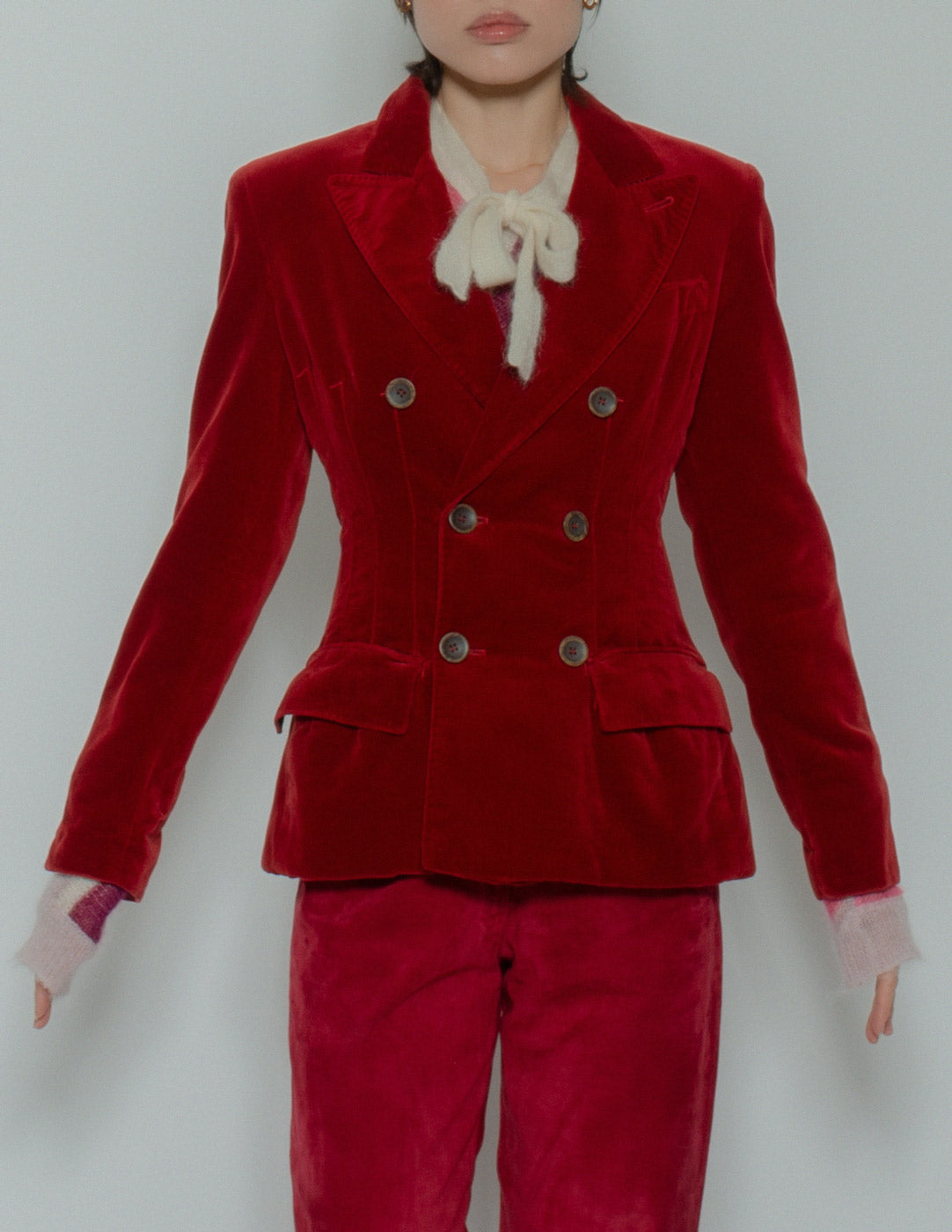 vintage red velvet blazer