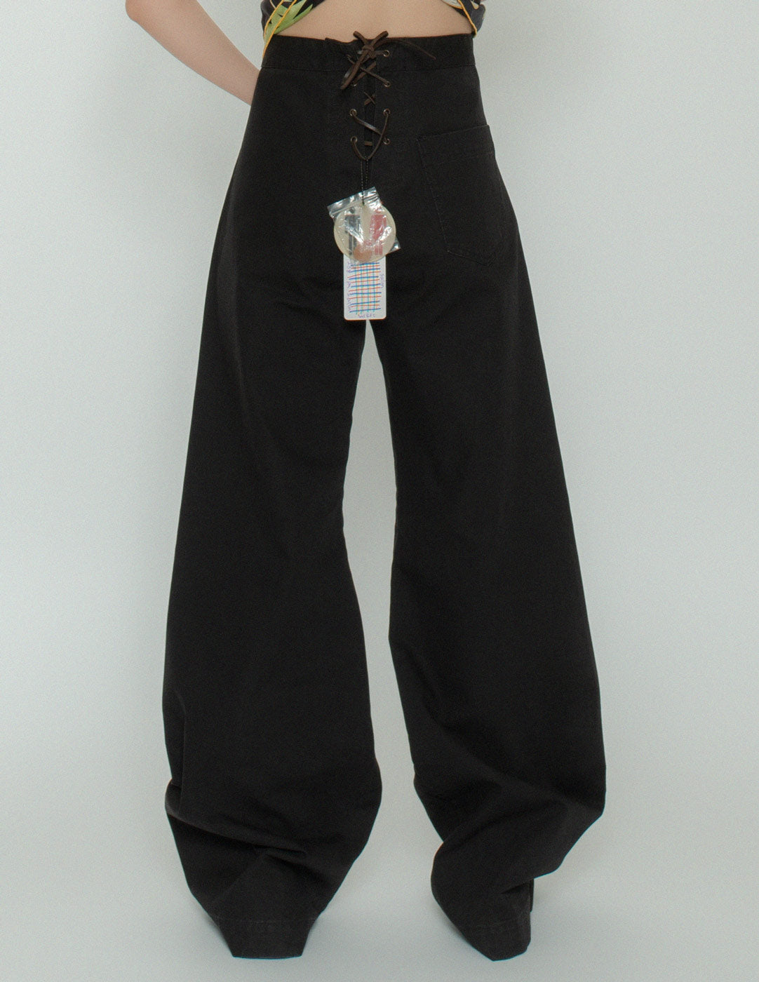 vintage structured cotton sailor trousers