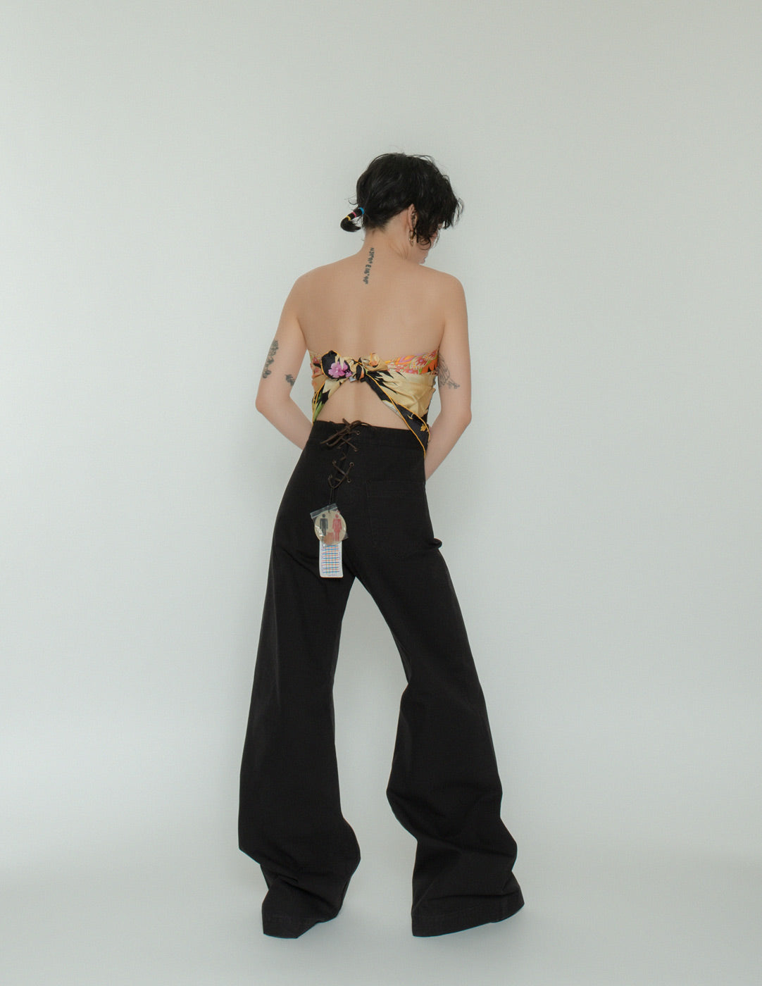 vintage structured cotton sailor trousers