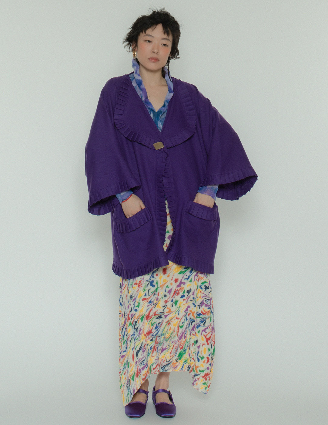 LAURA BIAGIOTTI vintage purple wool jacket