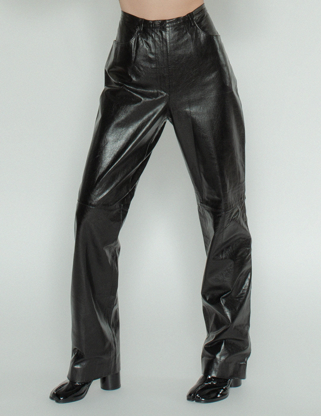 black leather trousers