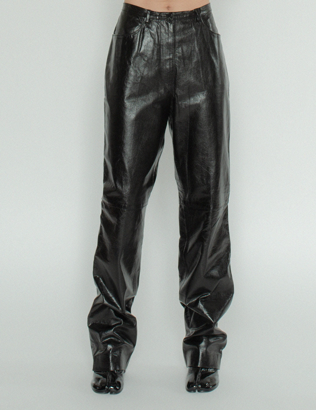 black leather trousers