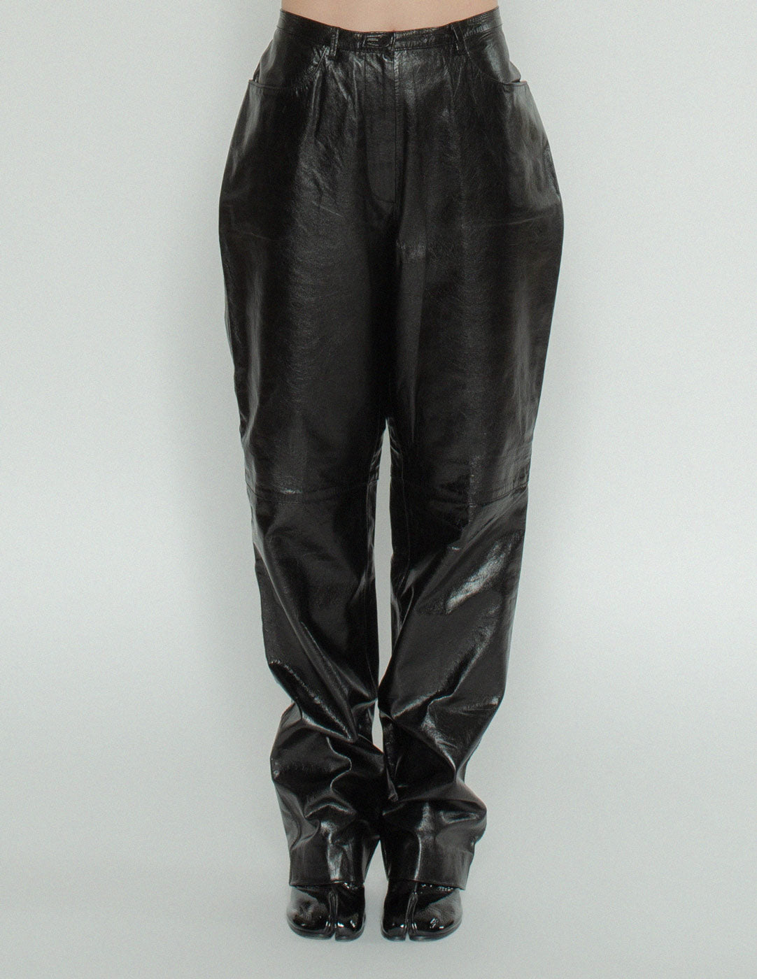 black leather trousers