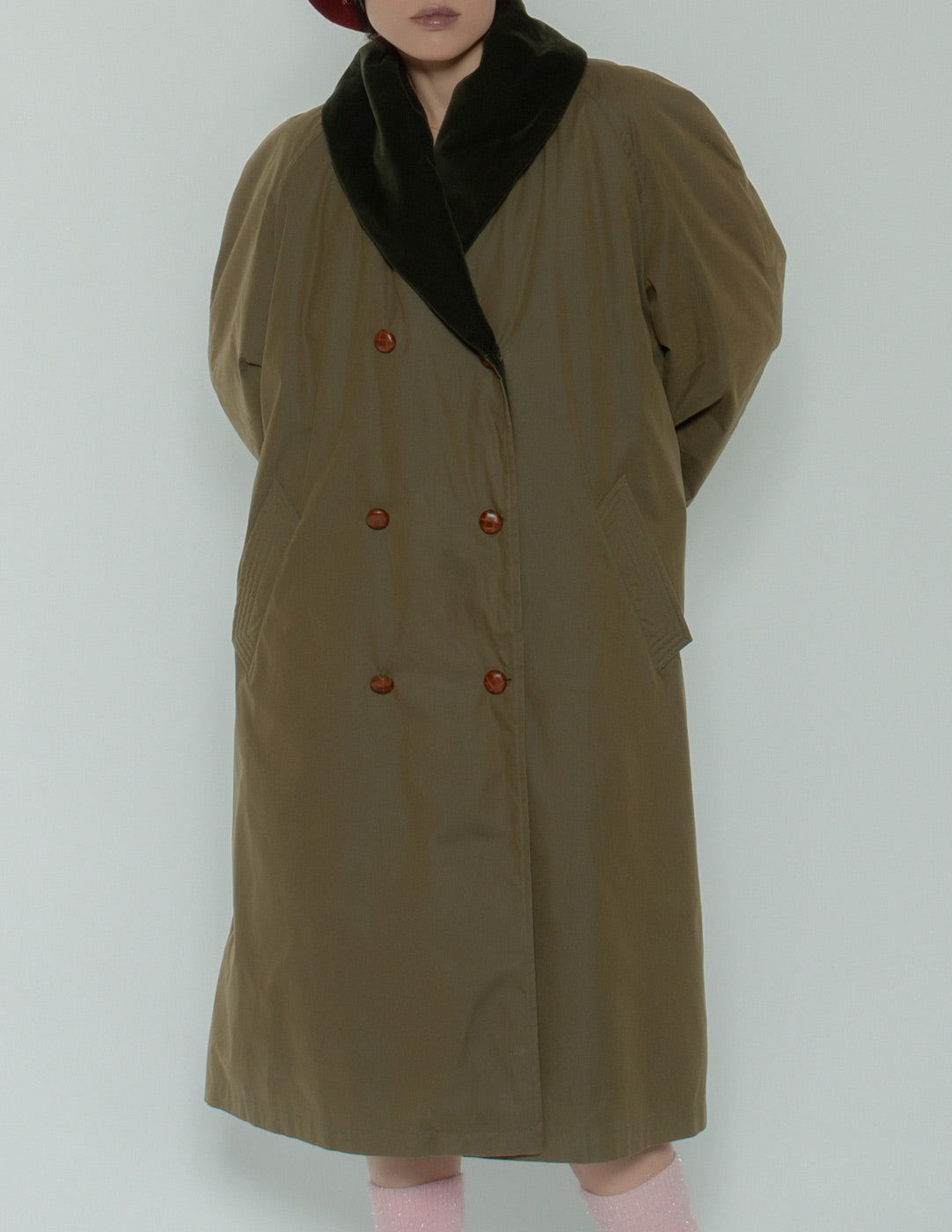 vintage olive padded coat