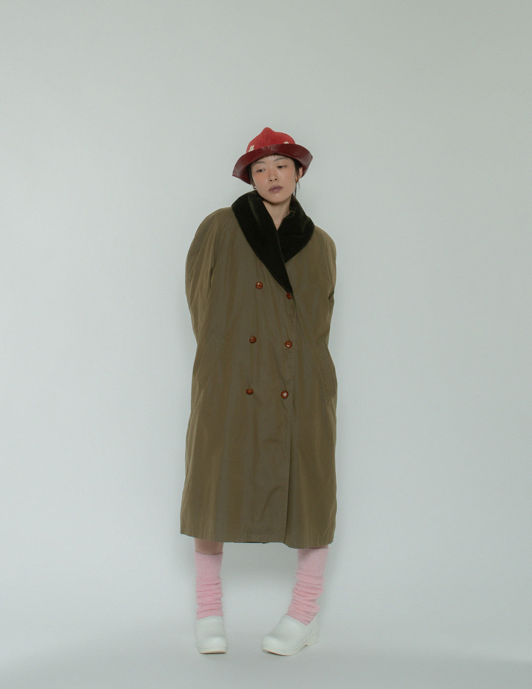 vintage olive padded coat