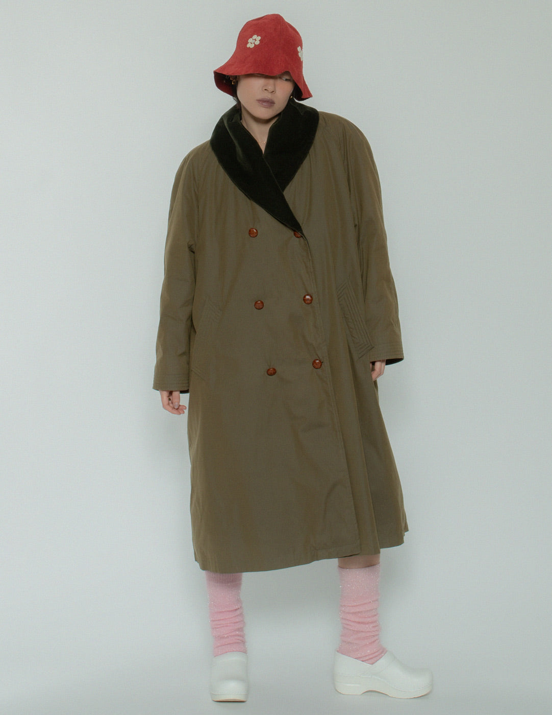 vintage olive padded coat