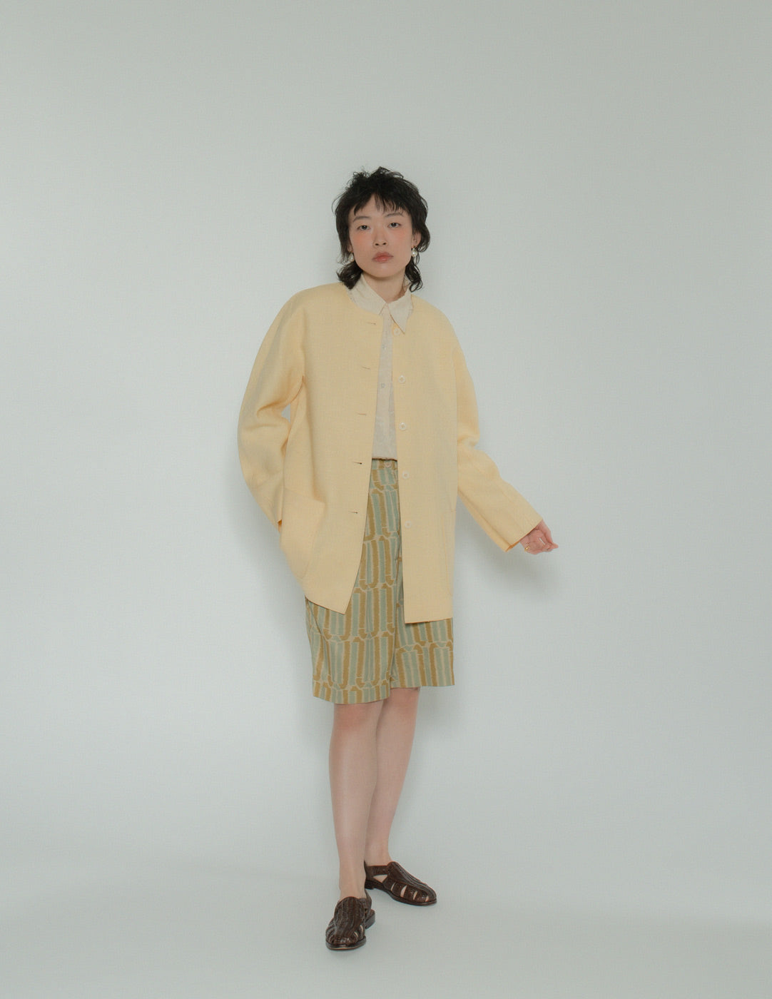 vintage eggnog linen jacket