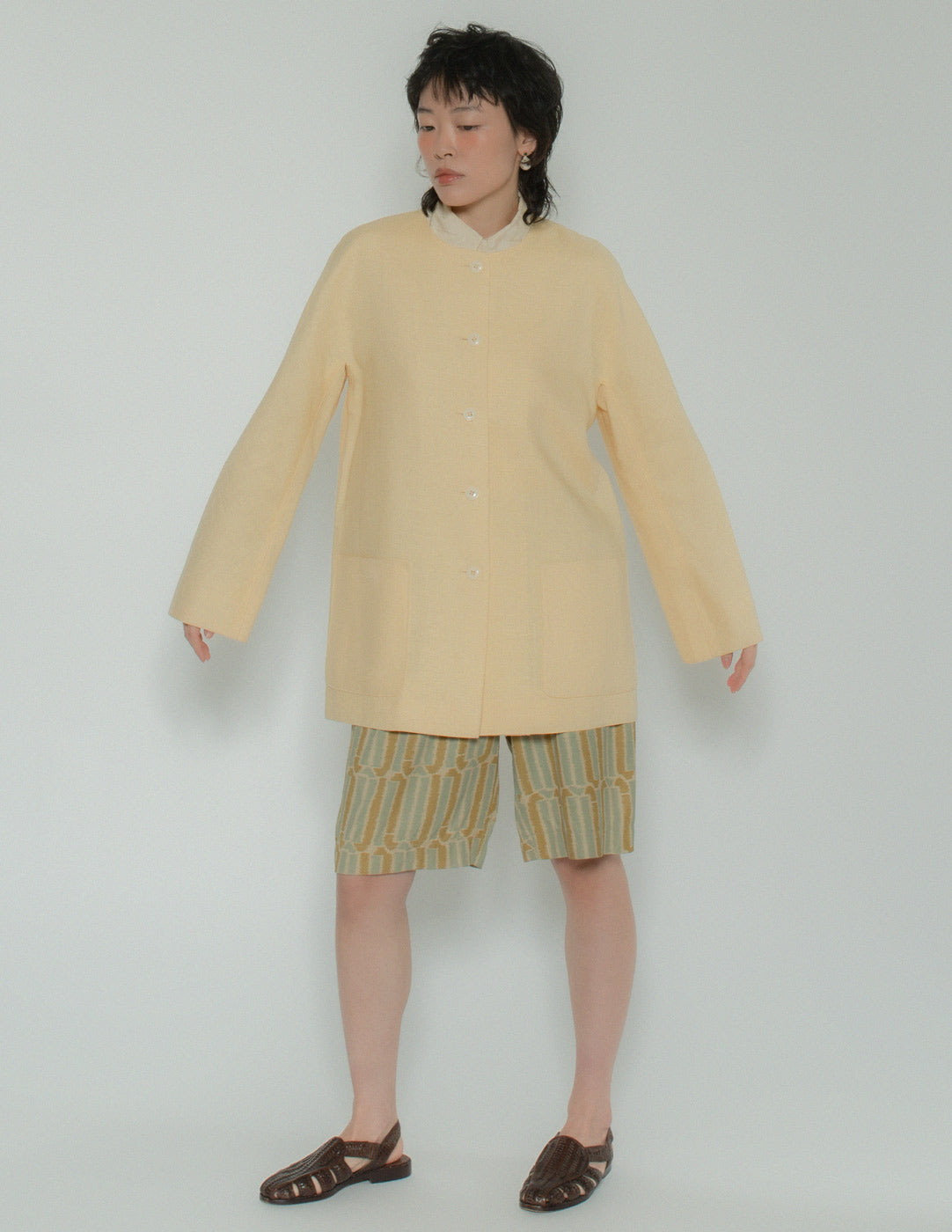 vintage eggnog linen jacket