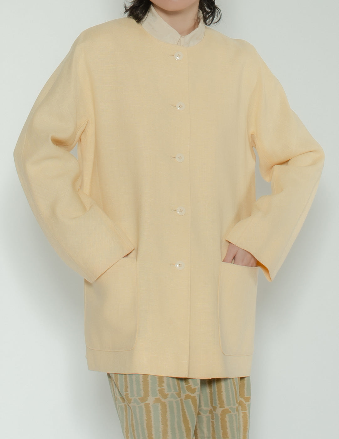 vintage eggnog linen jacket