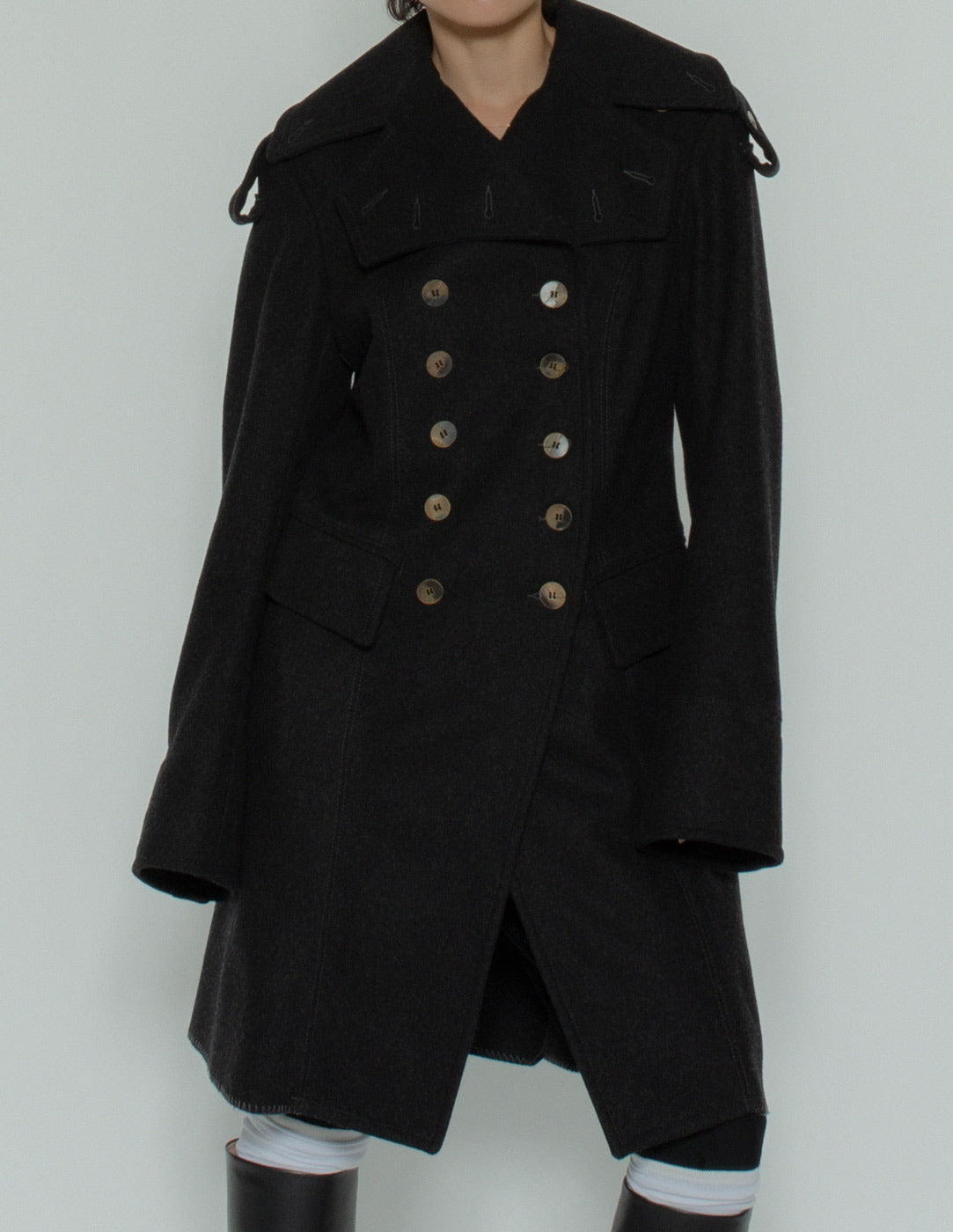 vintage military style wool coat