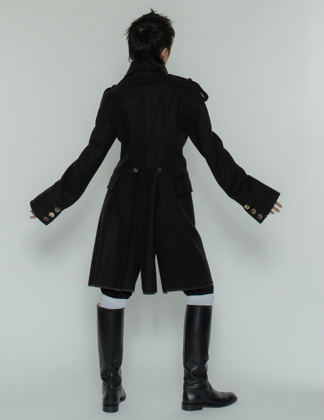 vintage military style wool coat