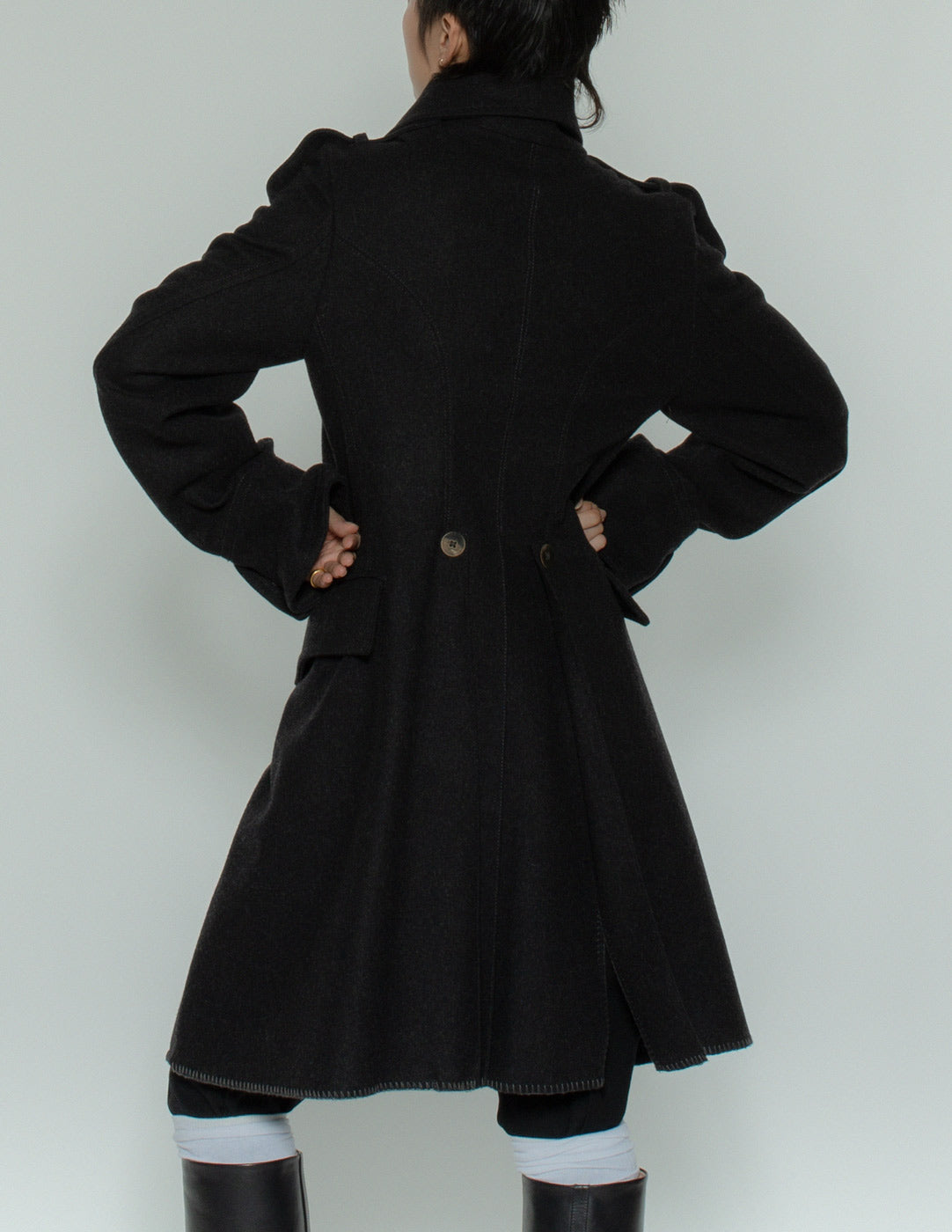 vintage military style wool coat