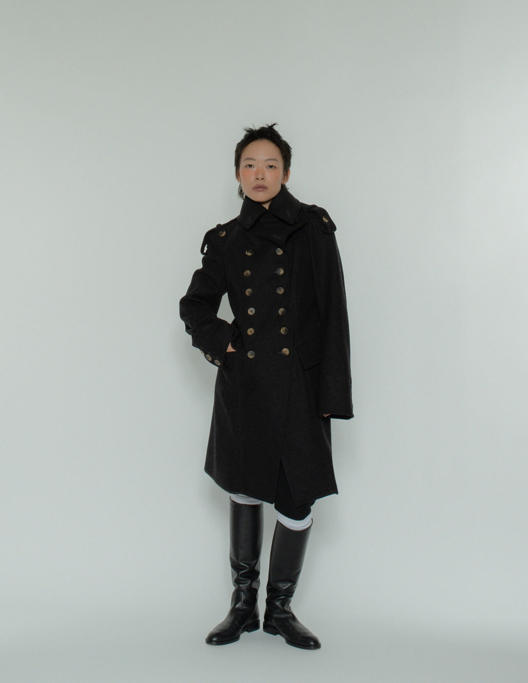 vintage military style wool coat