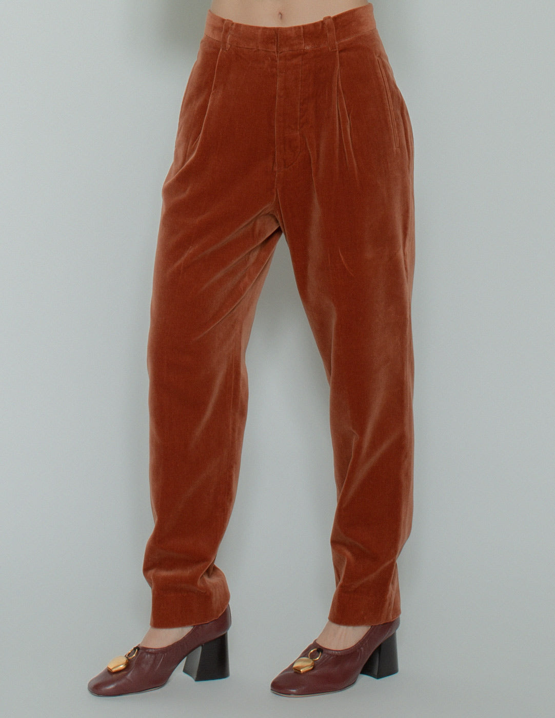 vintage apricot velvet trousers