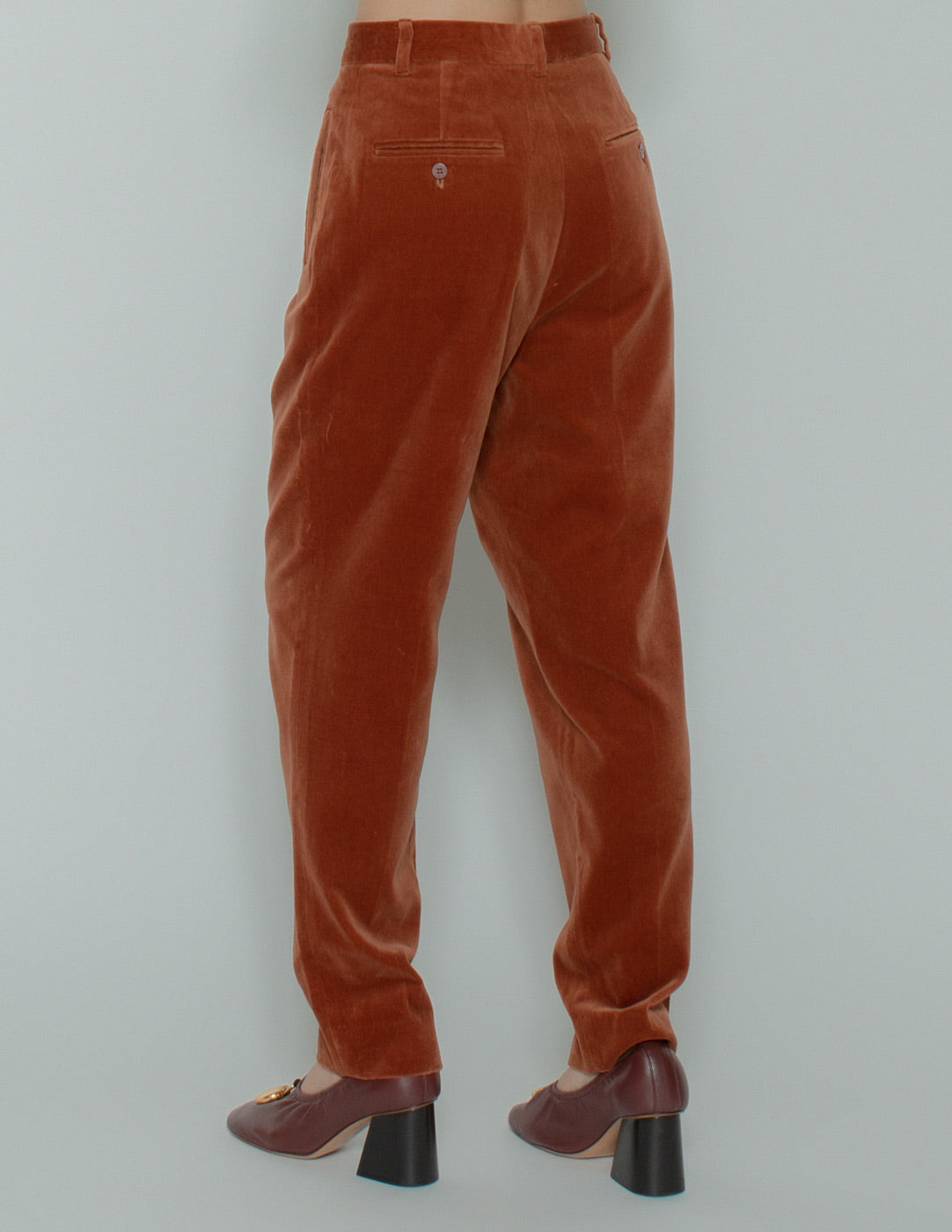 vintage apricot velvet trousers