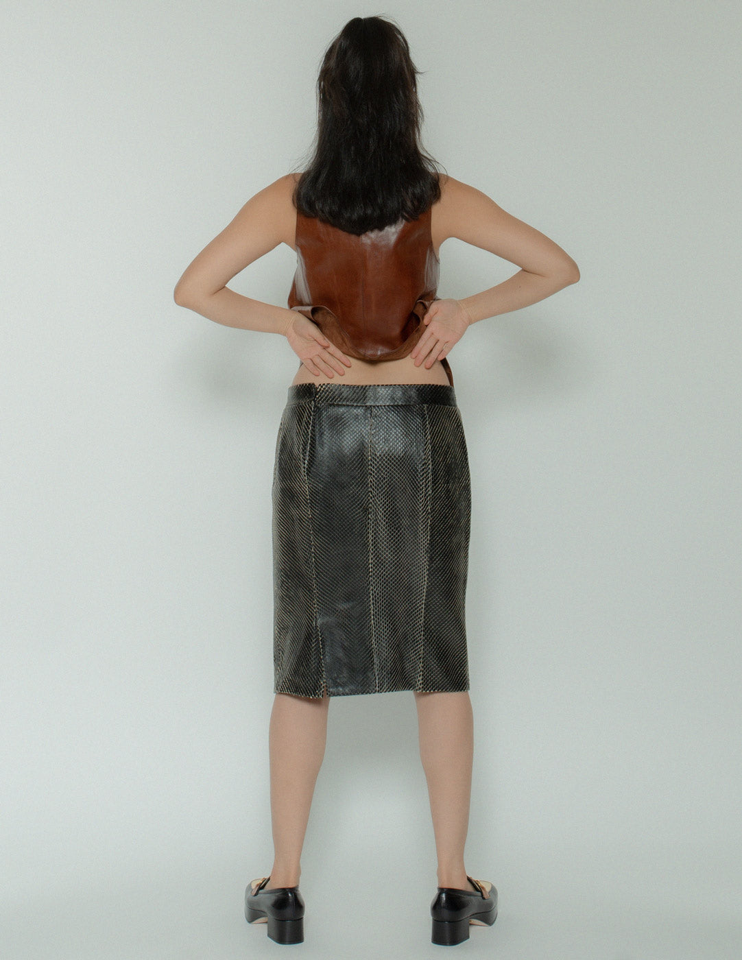 vintage snake leather skirt