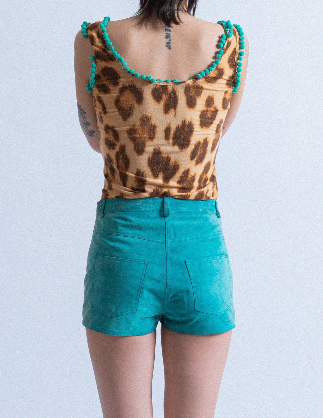 vintage teal suede shorts