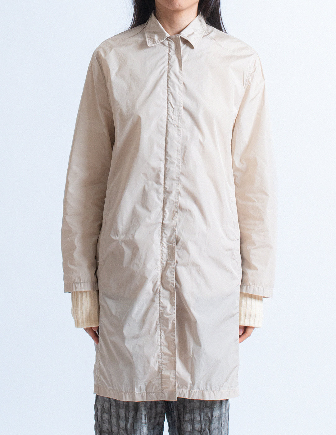 beige nylon windbreaker