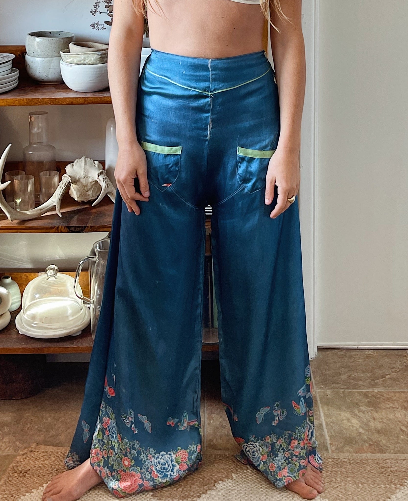 Art Deco Floral Pants