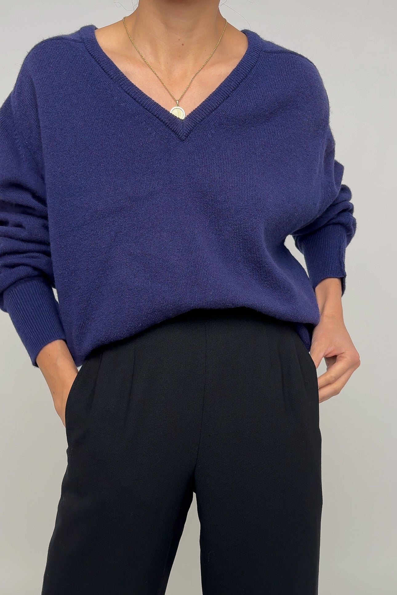 Vintage English Night Sky Lambswool V-Neck Sweater