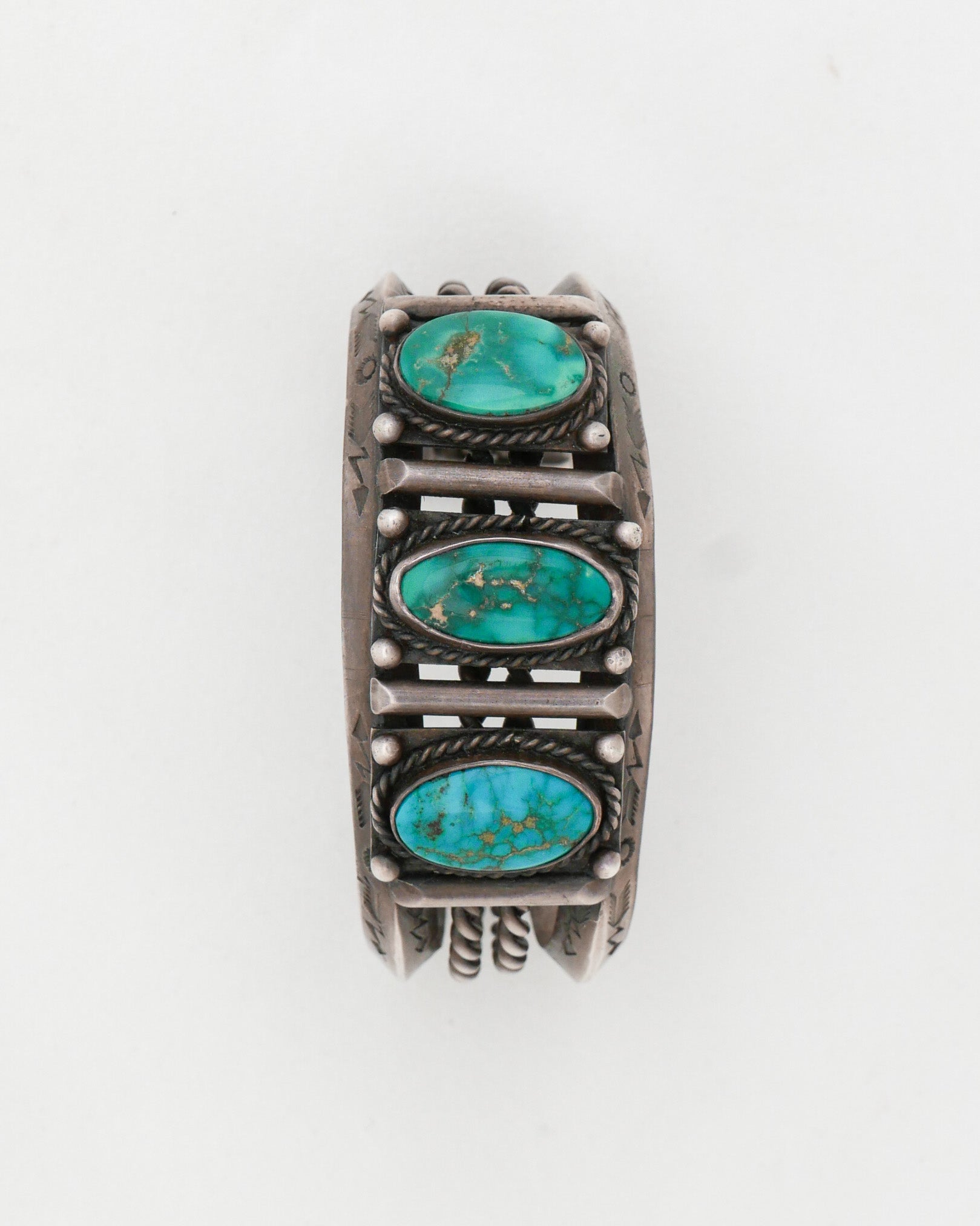 Three Turquoise Silver Cuff