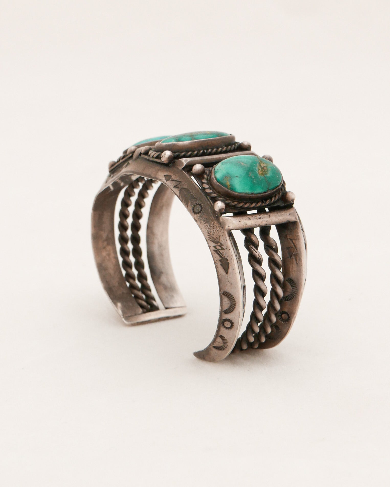 Three Turquoise Silver Cuff