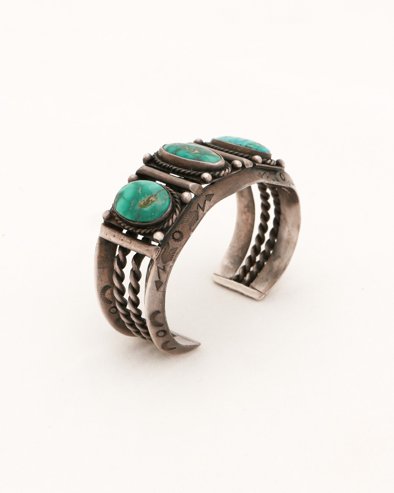 Three Turquoise Silver Cuff