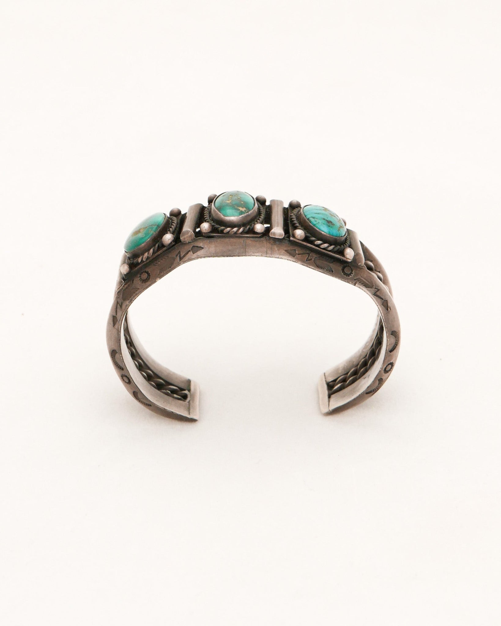 Three Turquoise Silver Cuff