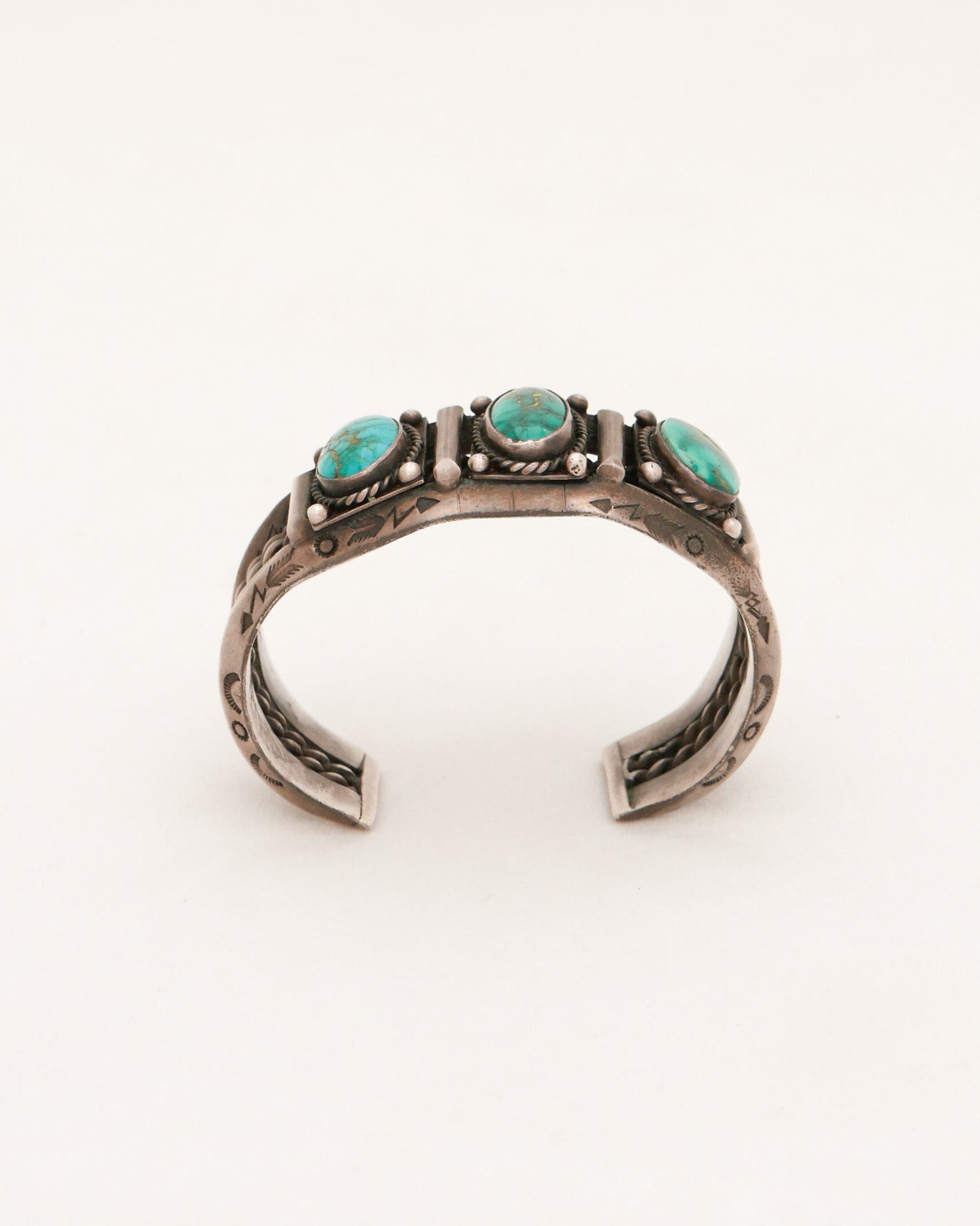 Three Turquoise Silver Cuff