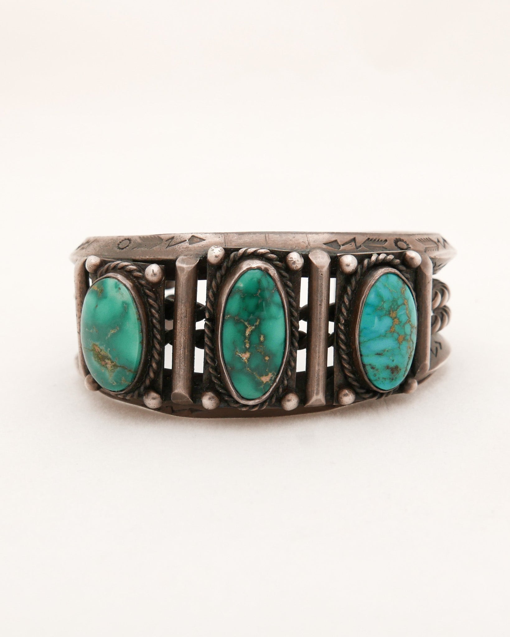 Three Turquoise Silver Cuff