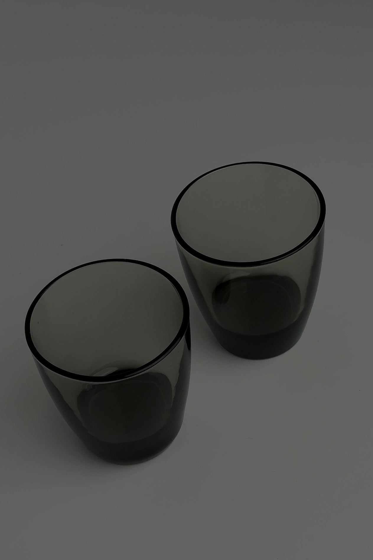 Vintage 90s Noir Smoked Glass Tumblers (2)