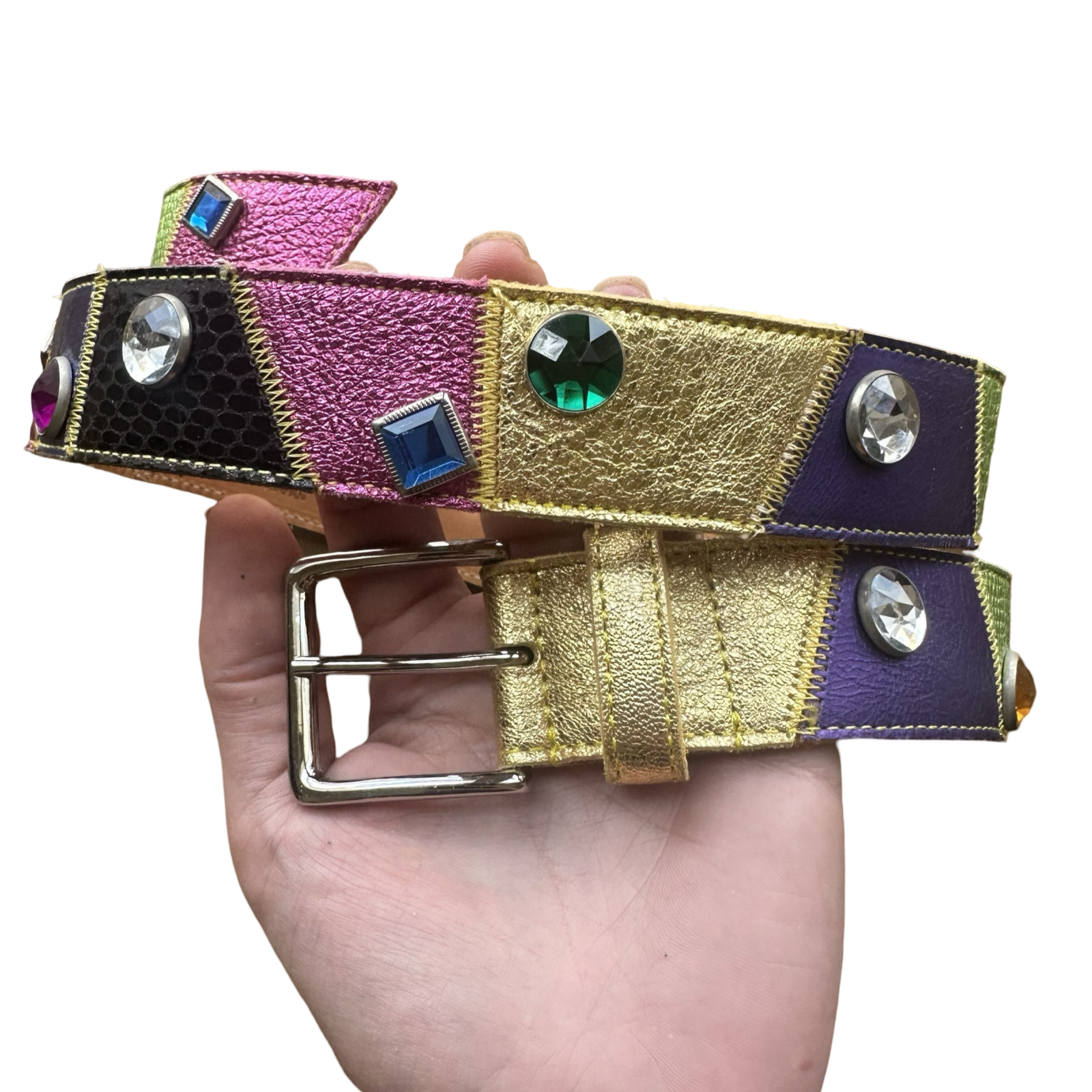 Comme Des Garçons Mixed-media Bejeweled Belt AW03 28-33