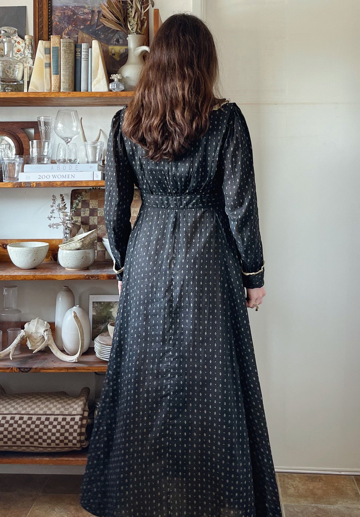 Onyx Calico Victorian Dress